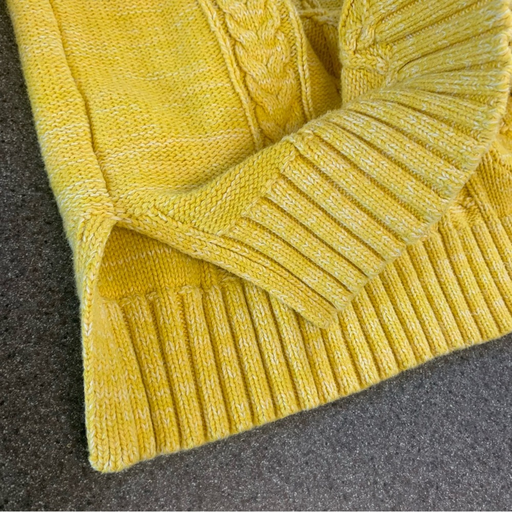 GAP Cable Knit Crew Neck Sweater In Sunshine Yellow Size M Easter Spring Happy - Picture 5 of 8